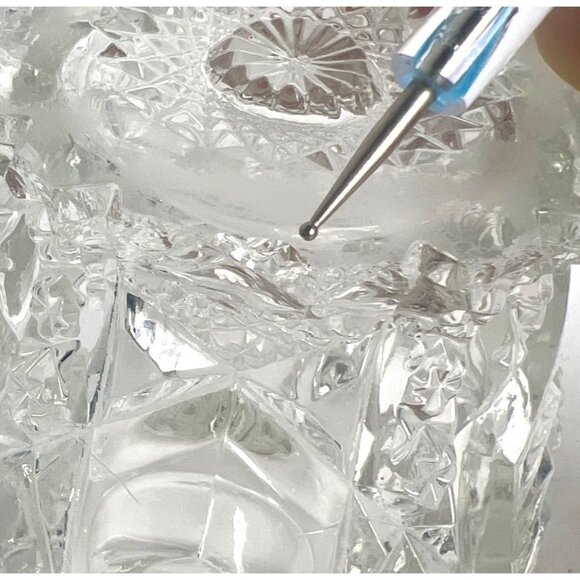 VTG EAPG Pressed Glass Sugar Bowl Two Handles & Intricate Starburst Design READ - Picture 8 of 10